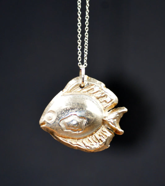 Handcrafted Sterling Silver Goldfish Pendant