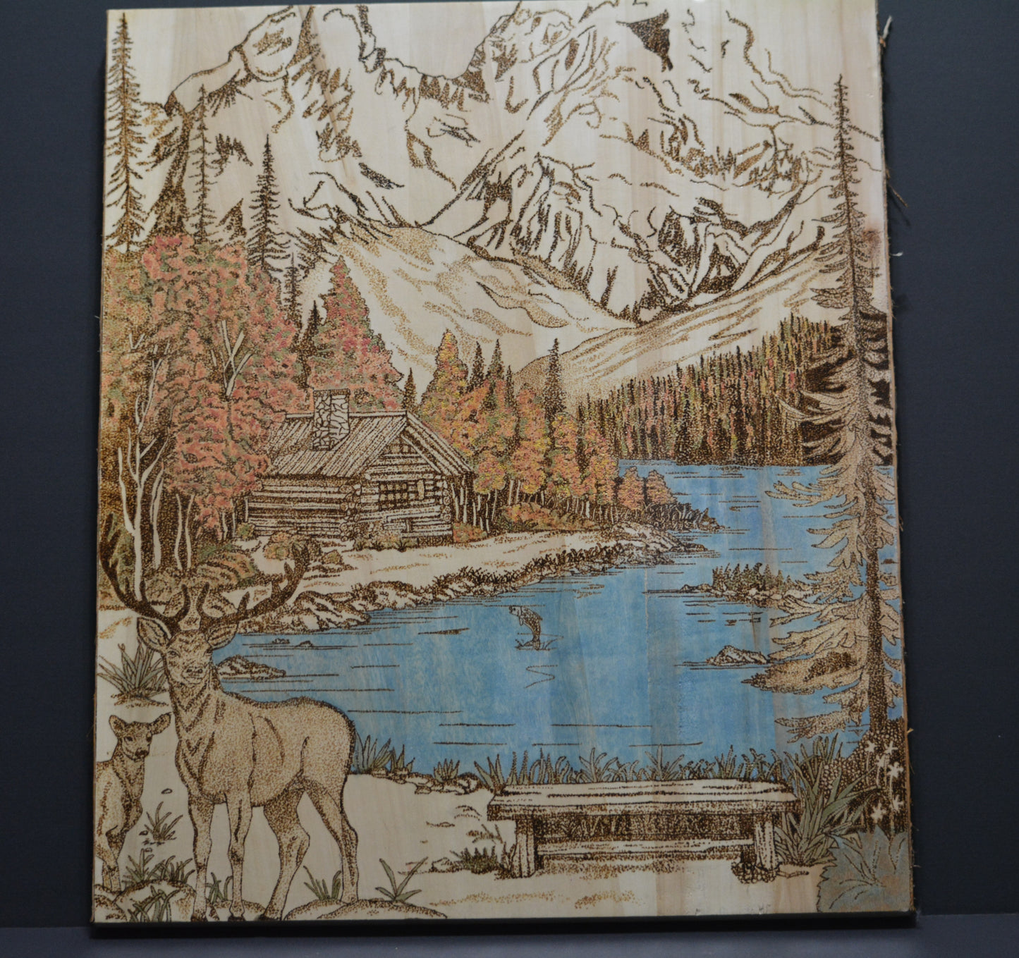 Mountain Cabin & Deer
