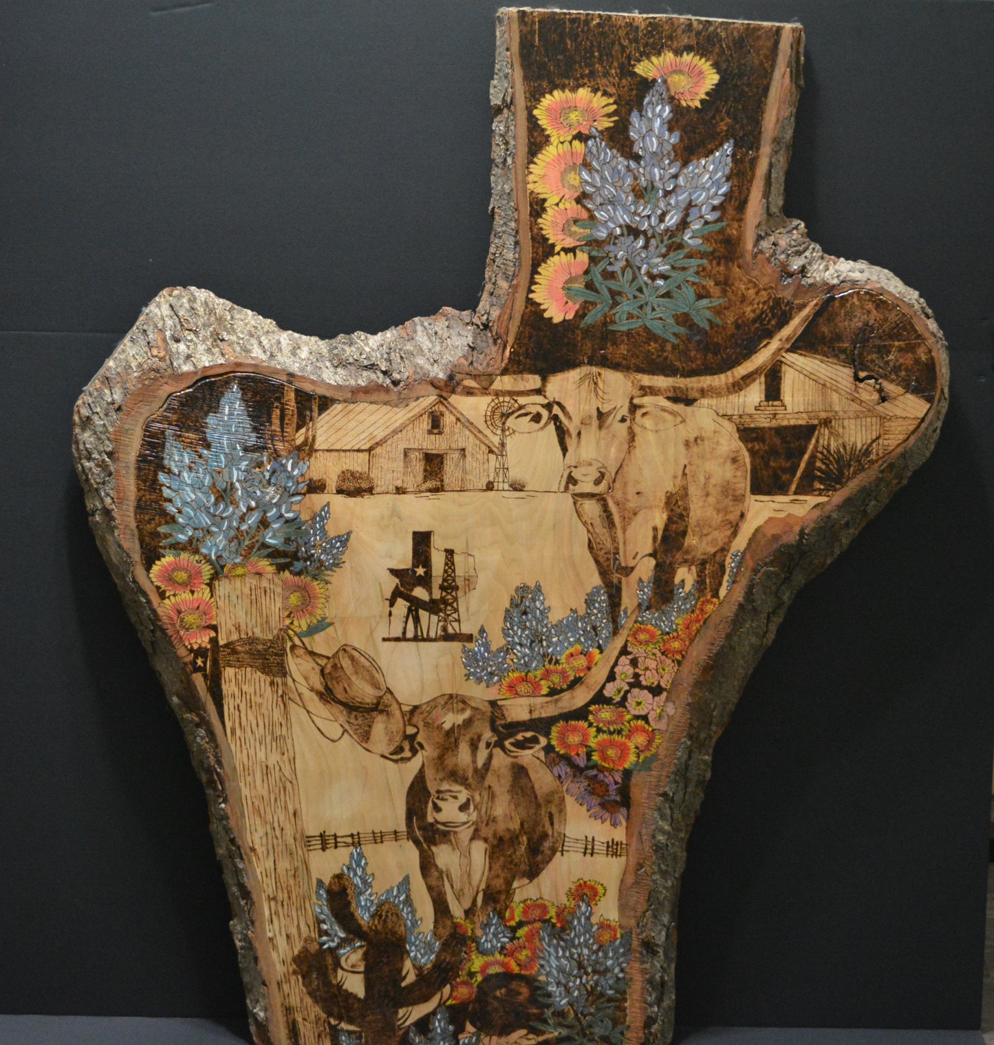 Texas Theme on "Texas" Wood
