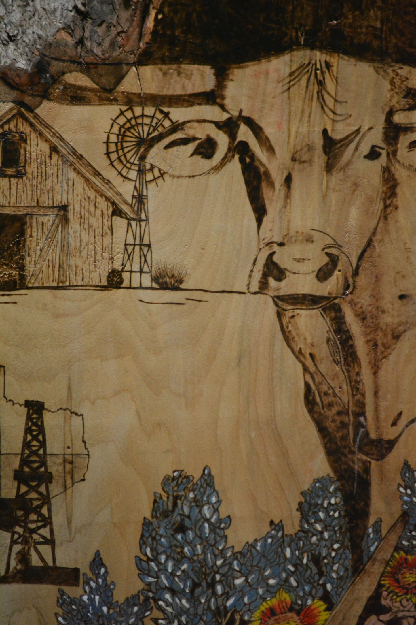Texas Theme on "Texas" Wood
