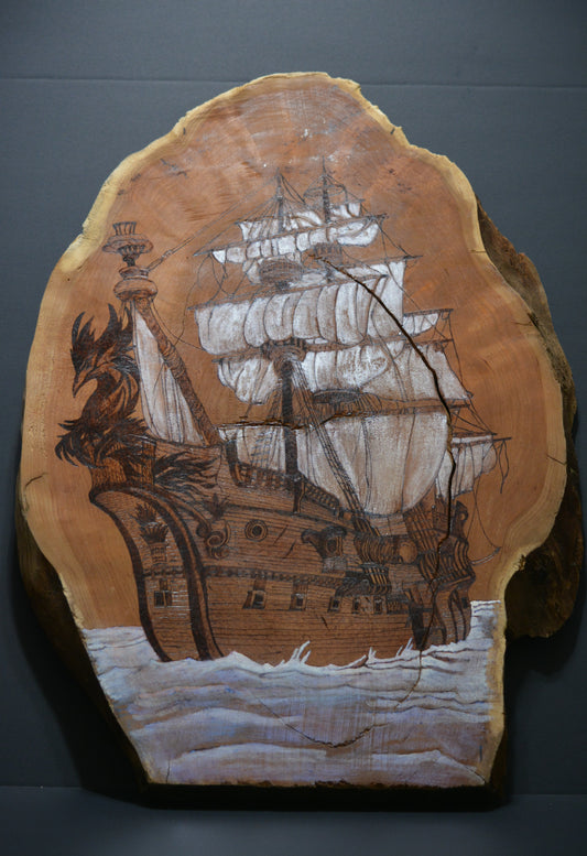 Sailing Seas Woodburning